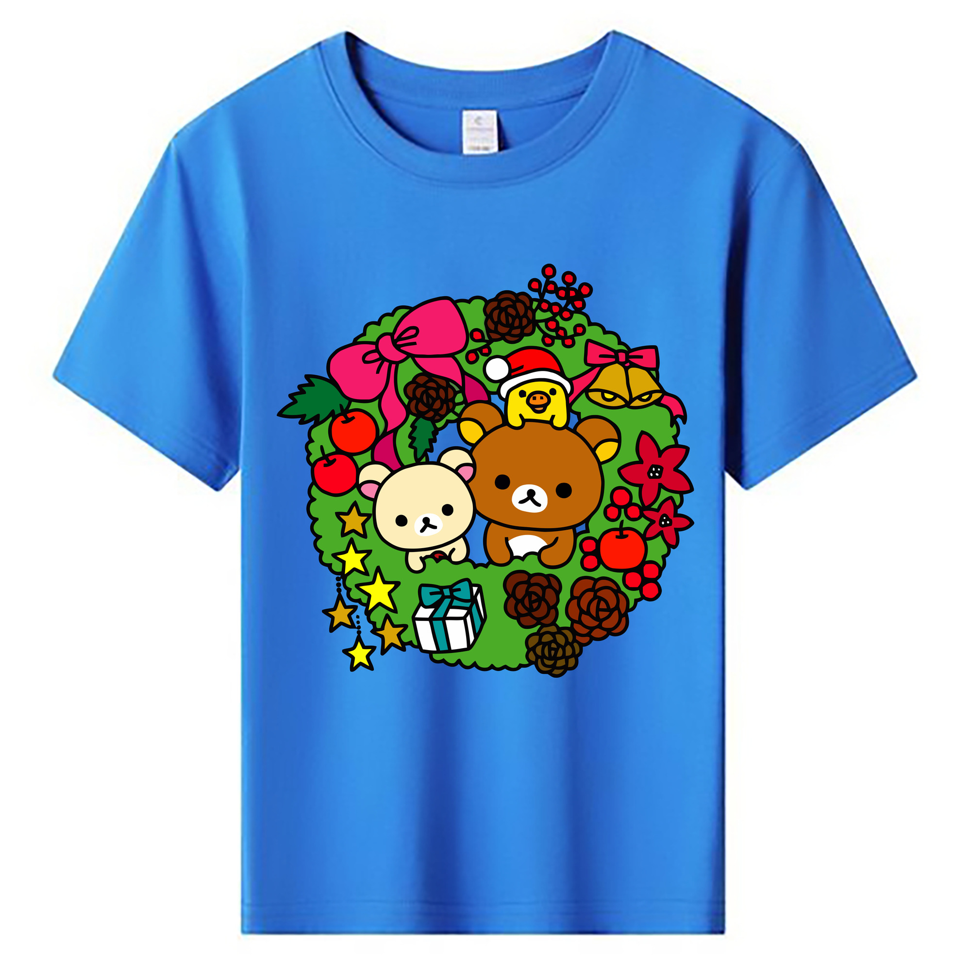 （画像用） リラックマ リラックマ キイロイトリ Rilakkuma Korilakkuma Kiiroitori 綿100％キッズTシャツ（フロントプリント）